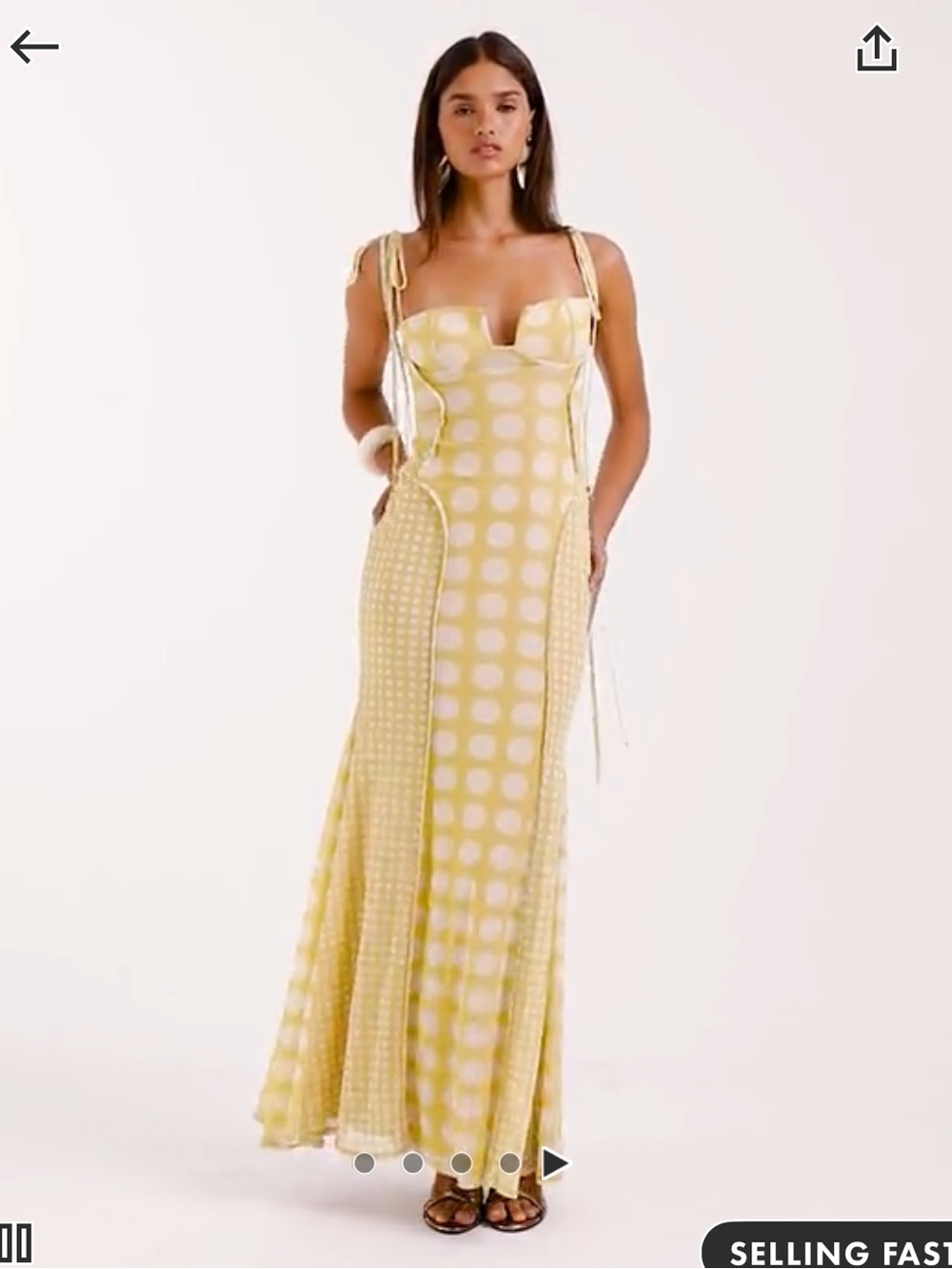 ASOS Yellow Polka Dot Maxi Dress